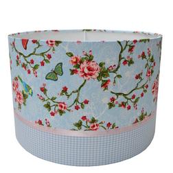 Lampenkap licht blauw met print