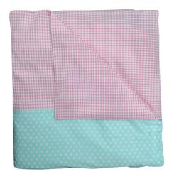 Dekbedovertrek mint groen/ licht roze
