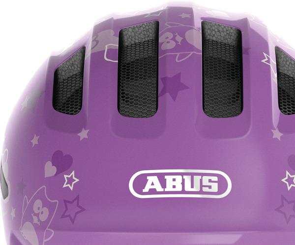 Abus Smiley 3.0 M purple star shiny kinder helm 2