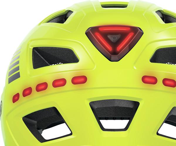 Abus Hyban 2.0 LED L signal yellow fiets helm 3