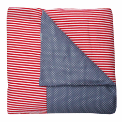 Ledikant overtrek rood/grijs