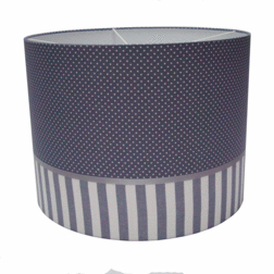 Lampenkap grijs stip/streep (40cm doorsnede)
