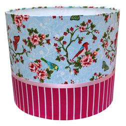 Lampenkap fuchsia en licht blauw print