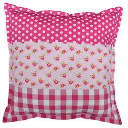 Kussen fuchsia / roosjes