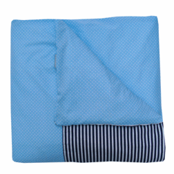 Ledikant overtrek blauw stip/streep