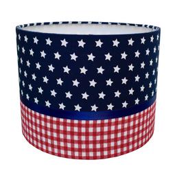 Lampenkap marine ster/ rood ruit
