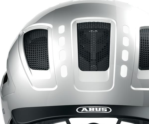 Abus Hyban 2.0 LED L signal silver fiets helm 2