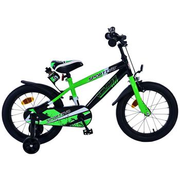 Volare Sportivo 16inch zwart-groen Jongensfiets
