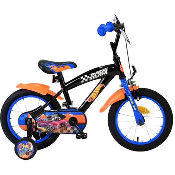 Volare Hot Wheels cruiser zwart-oranje-blauw 14inch Jongensfiets