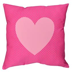Kussen fuchsia roze met hart