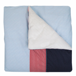 Ledikant overtrek blauw/rood