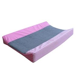 Aankleedkussenhoes grijs / licht roze