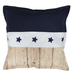 Kussen marine/ steigerhout