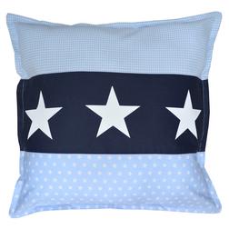 Kussen licht blauw / marine / sterren