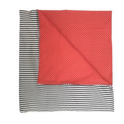 Ledikant overtrek grijs/rood