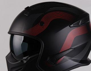 Jet helm Vito Bruzano zwart/rood donker vizier NIEUW XS/S/M/L/XL