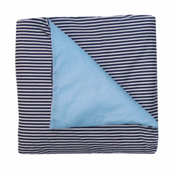Ledikant overtrek blauw streep/stip