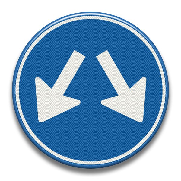 Verkeersbord RVV - D03 Gebod te passeren aan 2 zijden