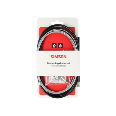 Simson Trommelremkabelset compleet univ. zwart RVS