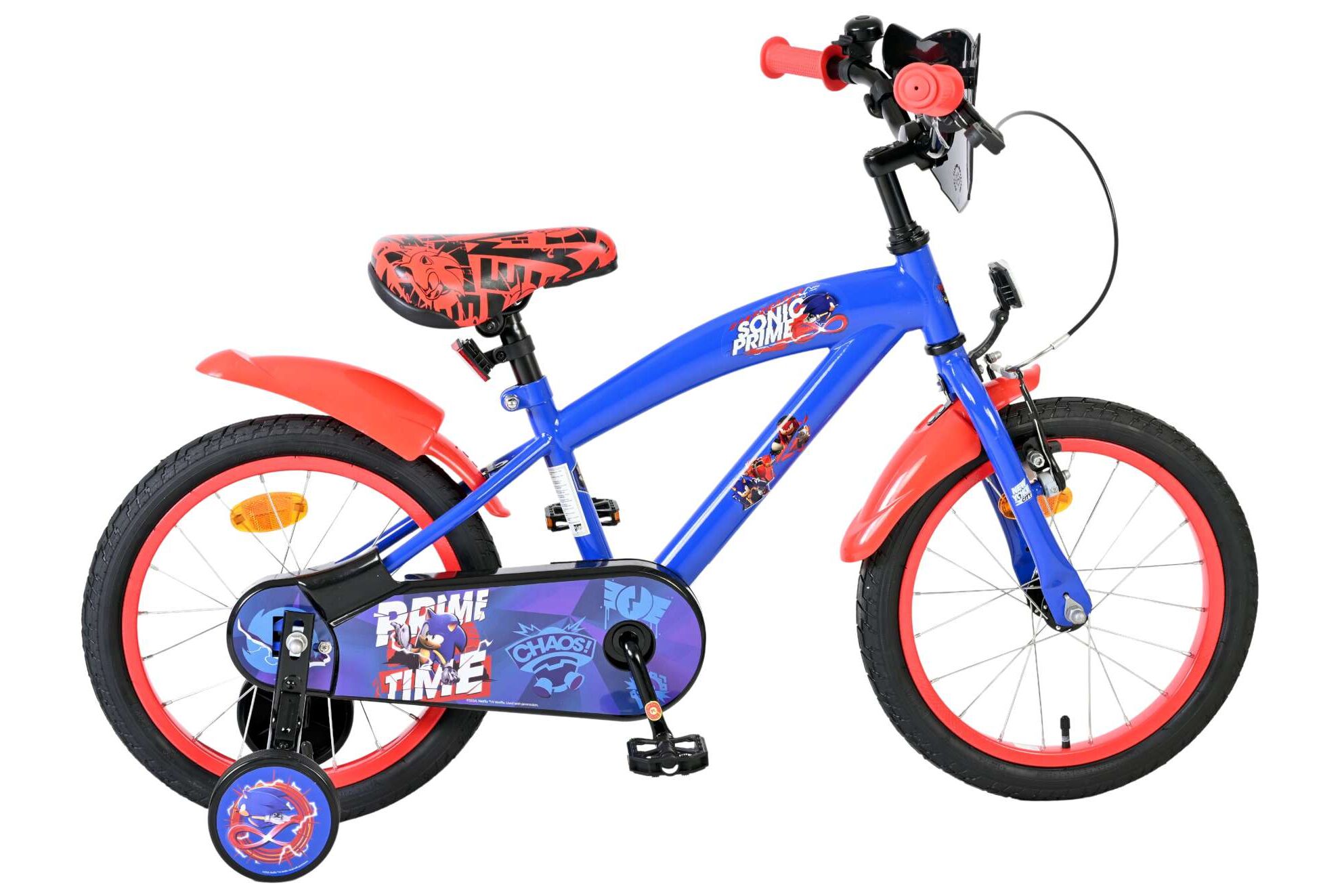 Volare Sonic Prime cruiser blauw-rood 16inch Jongensfiets