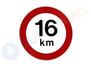 Snelheidsbord - Maximum snelheid 16 km per uur