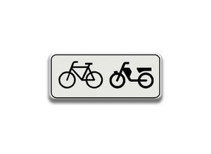 RVV Verkeersbord OB04 - Onderbord - Geldt alleen voor (brom)fietsers bromfietsers brom fietsers fietsen brommers wit rechthoek breed