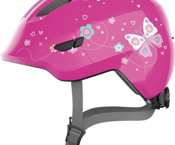 Abus Smiley 3.0 M pink butterfly shiny kinder helm