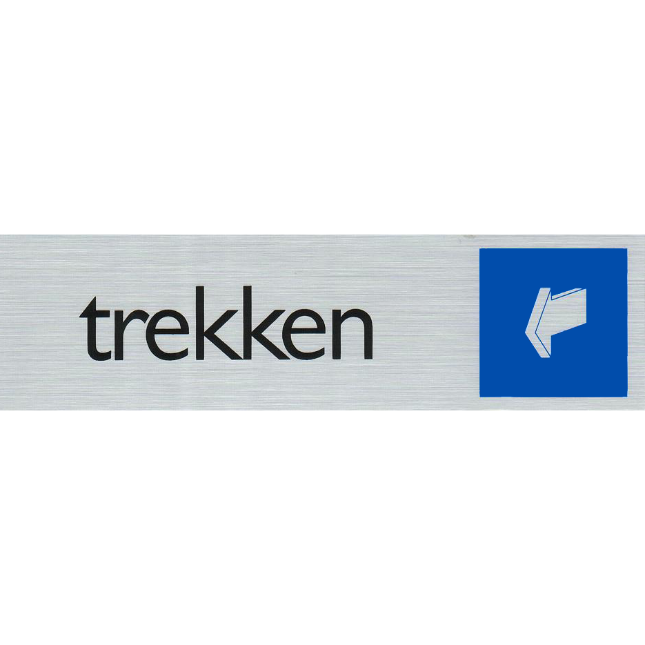 Trekken - Aluminium look zelfklevend deurbordje