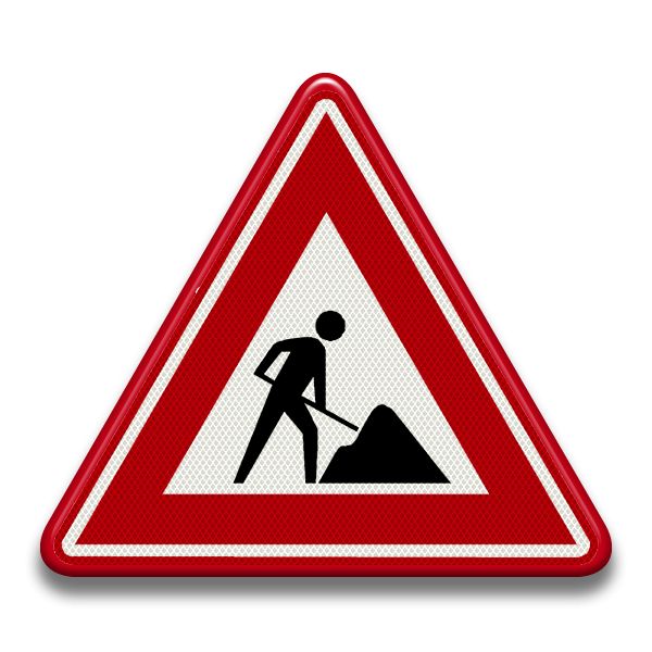 Verkeersbord RVV - J16 Waarschuwing voor werk in uitvoering