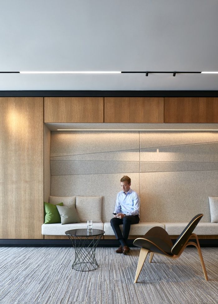 Muurdecoratie kantoor houtstructuur licht houtlook