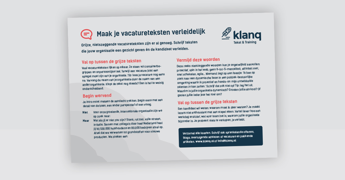 Zo schrijf je verleidelijke vacatures