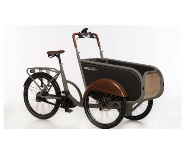 Soci.bike Family Cargo grijs elektrische bakfiets