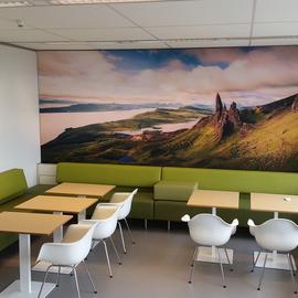 Fotobehang kantoor kantine landschap muurdecoratie