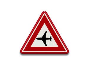 RVV Verkeersbord - J30 Laagvliegende vliegtuigen rood driehoek breed