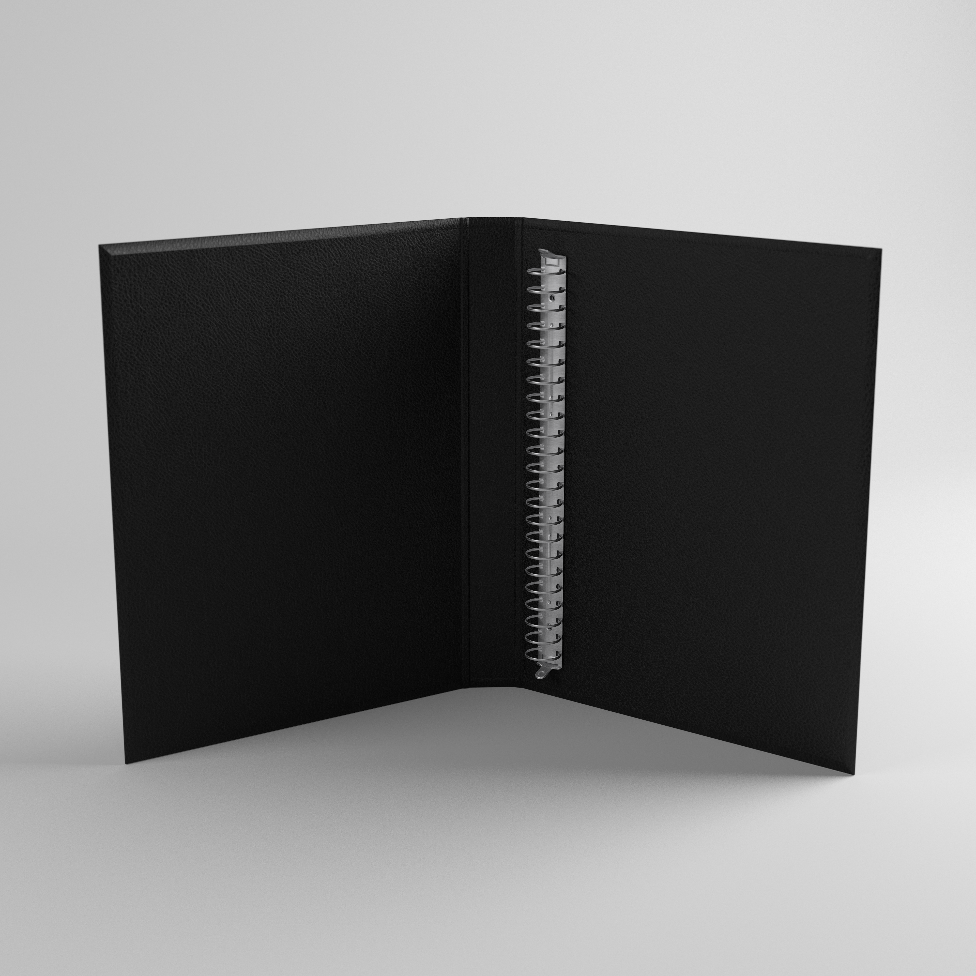 Multomap Zwart met zachte echte leernerf