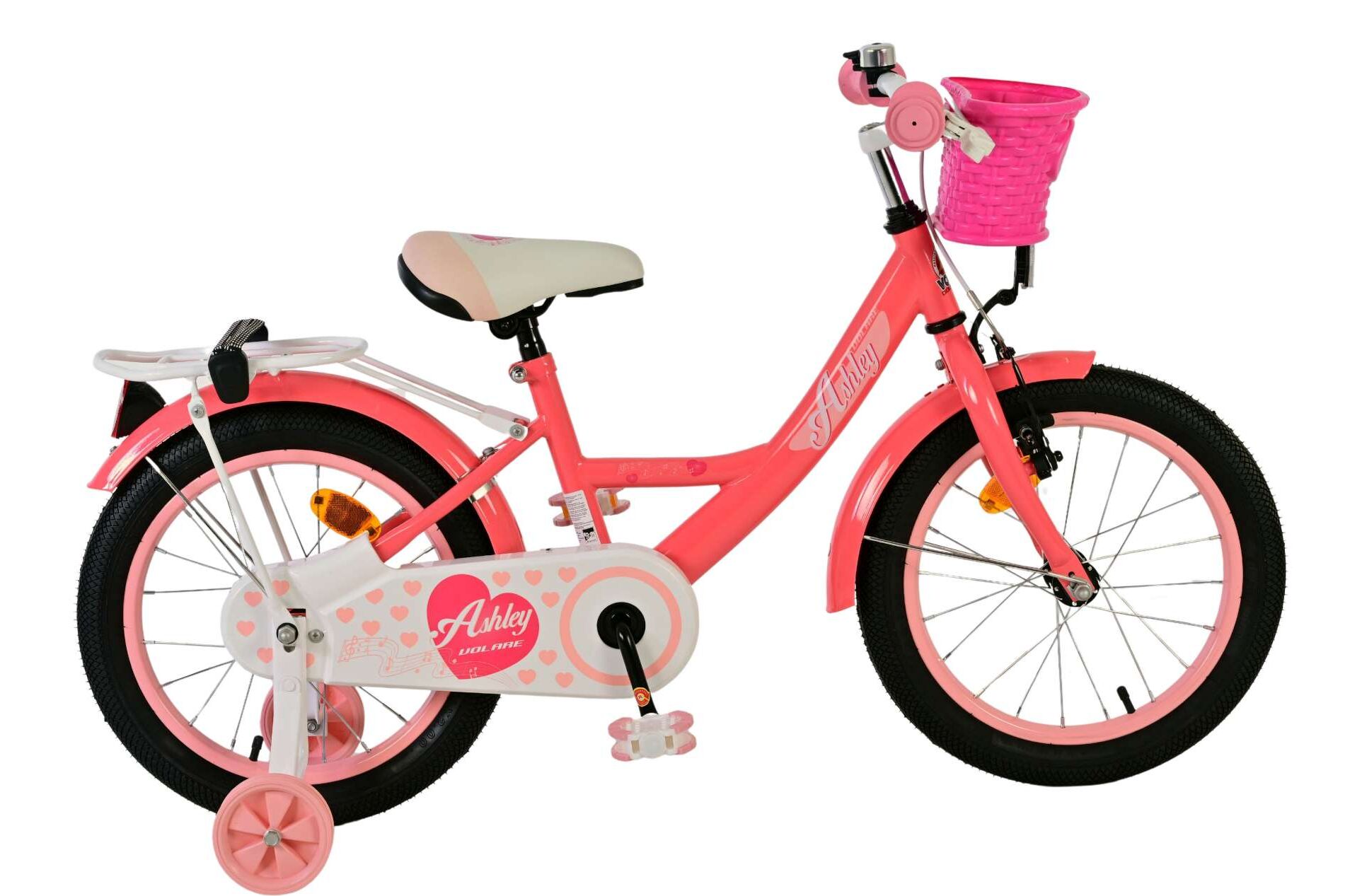 Volare Ashley 16inch roze-rood meisjesfiets