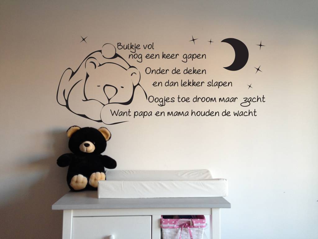 Muurdecoratie muurstickers tekst beer slaapkamer babykamer