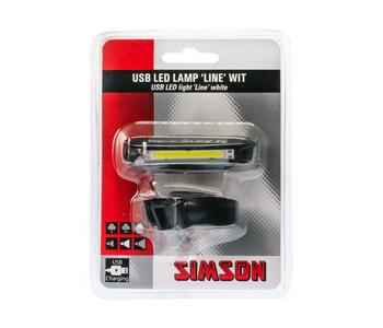 Simson koplamp line led usb stuurhouder 8 lux