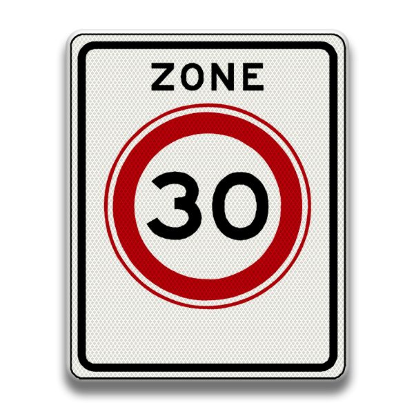 Verkeersbord RVV - A01-30zb Zonebord maximum snelheid 30 km per uur