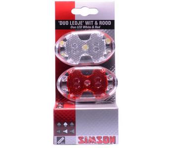 020757 Simson Led Set Voor & Achter Wit/Rood Incl.