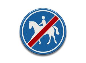 RVV Verkeersbord - G10 - Einde Paardrijpad / Ruiterpad paardrijden paard rijden paardrijders rijders ruiters  breed