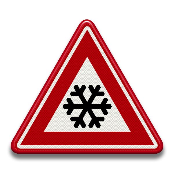 Verkeersbord RVV - J36 Glad wegdek