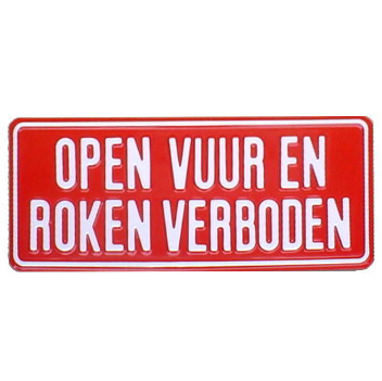 Verbodsbord - Open vuur en roken verboden (rechthoekig)