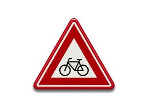 RVV Verkeersbord - J24 - U nadert een (brom)fietsers oversteekplaats oversteken fietsen fietsers rood driehoek waarschuwingsbord breed