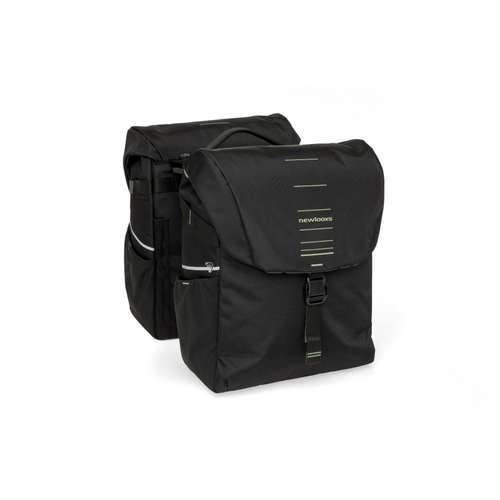 NL FIETSTAS DUBBEL VIGO BLACK GREEN MIK 40L