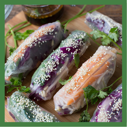 Recept: feestelijke koude loempia's met dressing