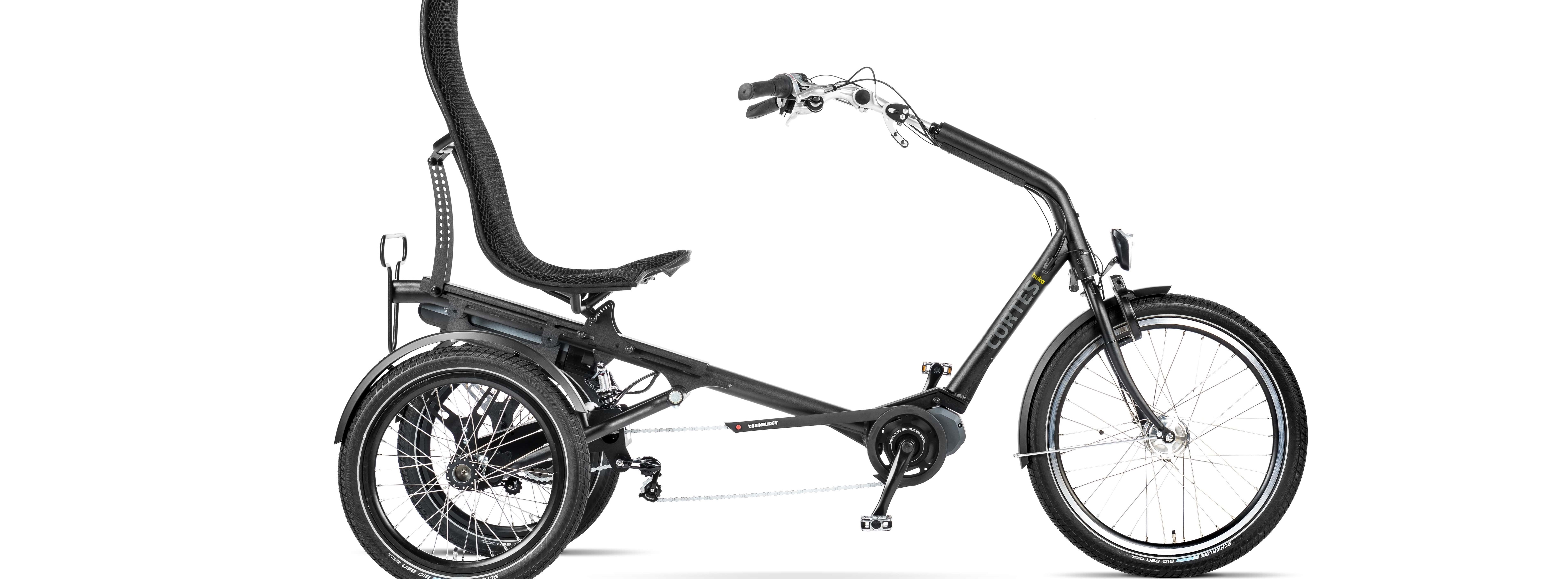 Huka Cortes en Huka Cortes XS. De luxe lage zit driewielers met middenmotor.  Kom proefrijden.