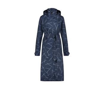 Agu urban outdoor trench coat long women navy blue