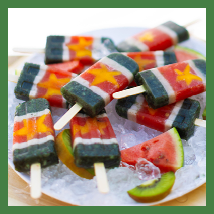 recept: fruitijsjes van meloen, banaan, kiwi