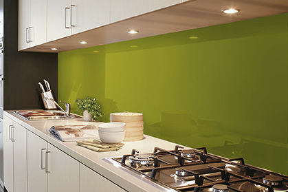 Wandpanelen effen kleur - keuken groen